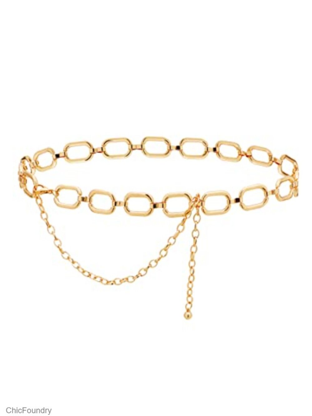 Gold Chunky Chain Waist Belt for Women Dresses Fashion Metal Link Accessory